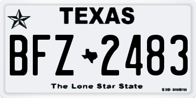TX license plate BFZ2483