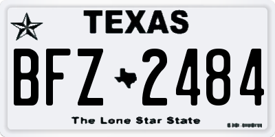 TX license plate BFZ2484