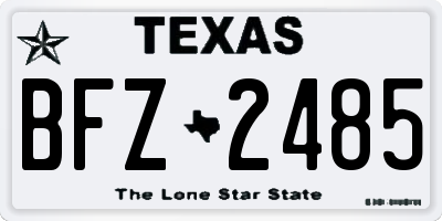 TX license plate BFZ2485