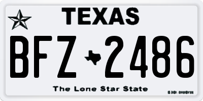 TX license plate BFZ2486