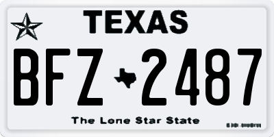 TX license plate BFZ2487