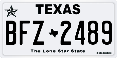 TX license plate BFZ2489