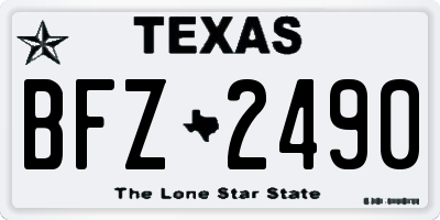 TX license plate BFZ2490