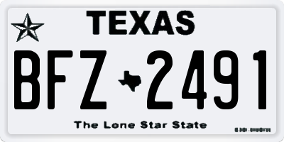TX license plate BFZ2491