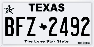 TX license plate BFZ2492