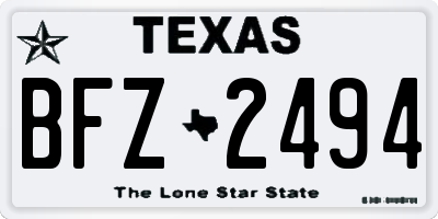 TX license plate BFZ2494