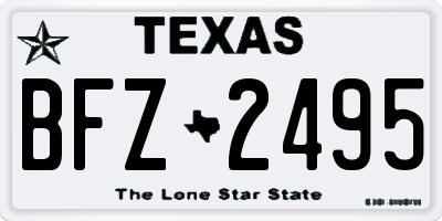 TX license plate BFZ2495