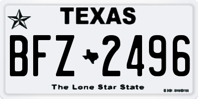 TX license plate BFZ2496