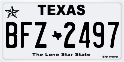 TX license plate BFZ2497