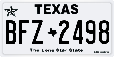 TX license plate BFZ2498