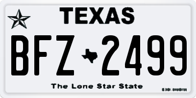 TX license plate BFZ2499