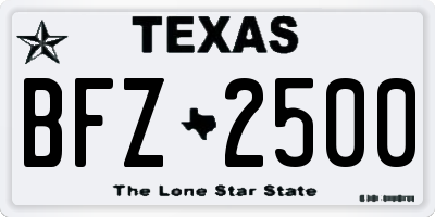 TX license plate BFZ2500