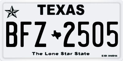 TX license plate BFZ2505