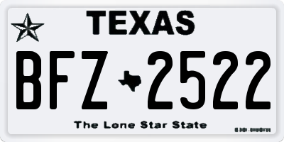 TX license plate BFZ2522