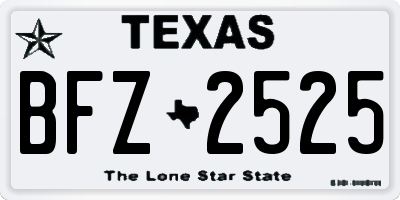 TX license plate BFZ2525