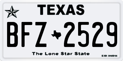 TX license plate BFZ2529