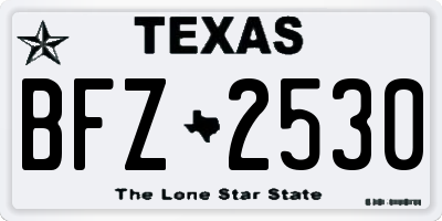 TX license plate BFZ2530