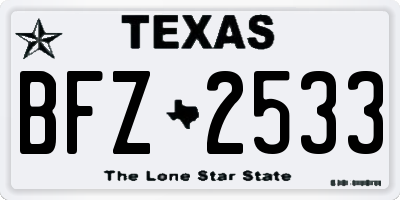 TX license plate BFZ2533