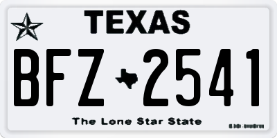 TX license plate BFZ2541