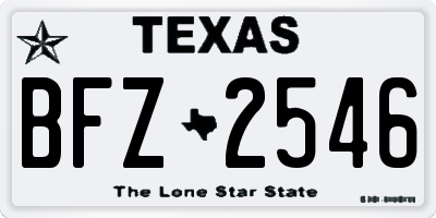 TX license plate BFZ2546