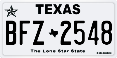 TX license plate BFZ2548