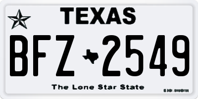 TX license plate BFZ2549