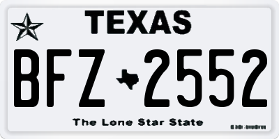TX license plate BFZ2552