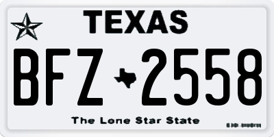 TX license plate BFZ2558