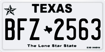 TX license plate BFZ2563