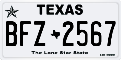 TX license plate BFZ2567