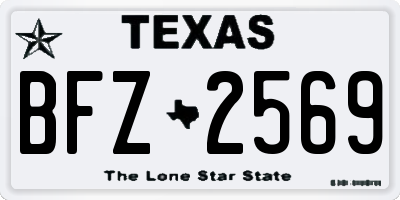TX license plate BFZ2569