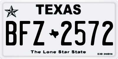 TX license plate BFZ2572