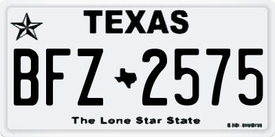 TX license plate BFZ2575