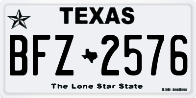 TX license plate BFZ2576