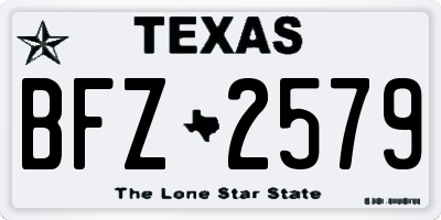 TX license plate BFZ2579