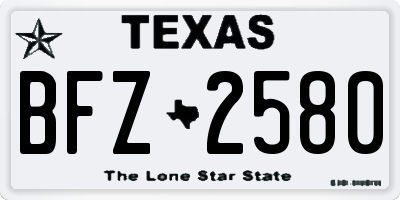 TX license plate BFZ2580