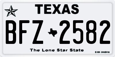 TX license plate BFZ2582