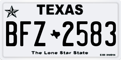 TX license plate BFZ2583