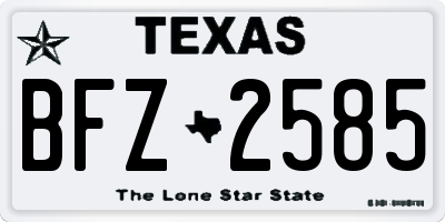 TX license plate BFZ2585