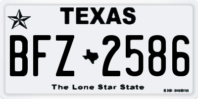 TX license plate BFZ2586