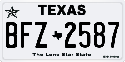TX license plate BFZ2587
