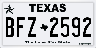 TX license plate BFZ2592