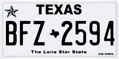TX license plate BFZ2594