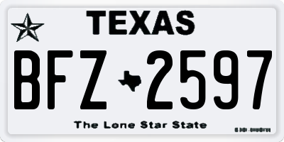 TX license plate BFZ2597