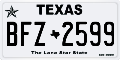 TX license plate BFZ2599
