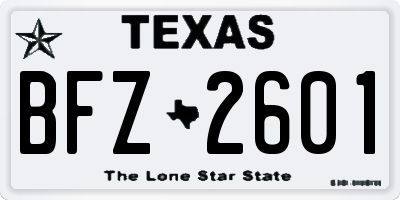 TX license plate BFZ2601