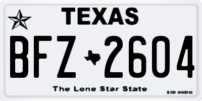 TX license plate BFZ2604