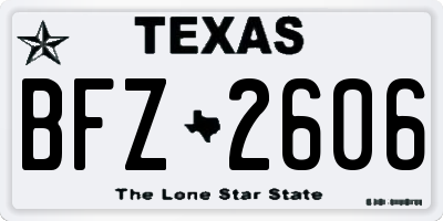 TX license plate BFZ2606