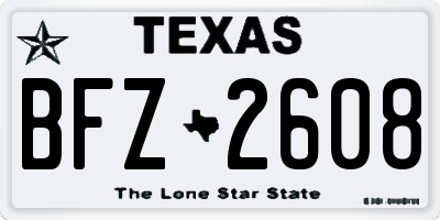 TX license plate BFZ2608