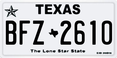 TX license plate BFZ2610